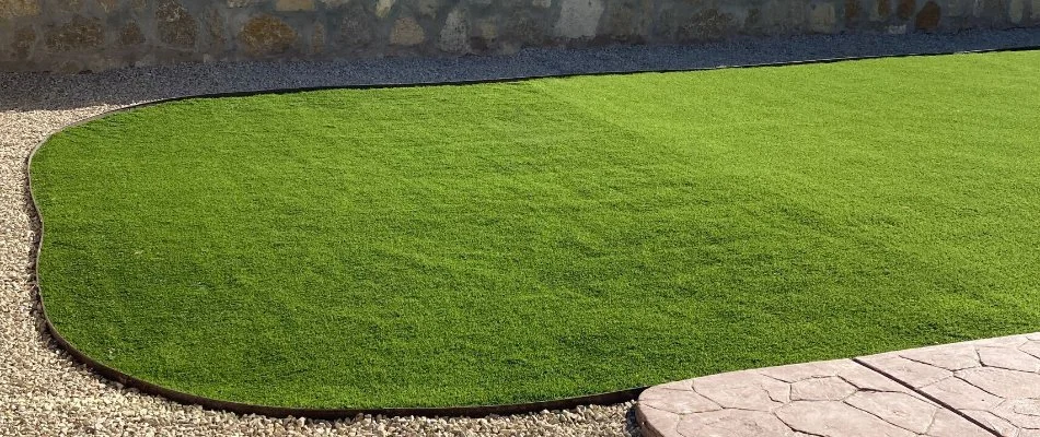 Artificial grass in a backyard in Las Cruces, NM.