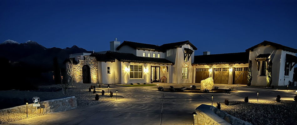 Landscape lighting project at a home in Las Cruces, NM.